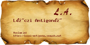 Lóczi Antigoné névjegykártya